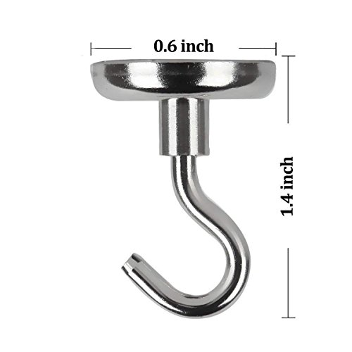 Bkinsety Pack de 12 Gancho Magnético ,Super fuerte Neodimio Gancho Magnético 5.5 kg de Fuerza 16mm de Diámetro Bkinsety Pack de 12 Gancho Magnético ,Super fuerte Neodimio Gancho Magnético 5.5 kg de Fuerza 16mm de Diámetro