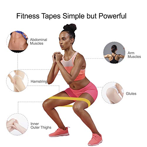 BKSDMAN Gomas elásticas musculacion Bandas elasticas Cintas elasticas Fitness 5 Tipos de Fuerza adecuados para la construcción Muscular Pilates Yoga