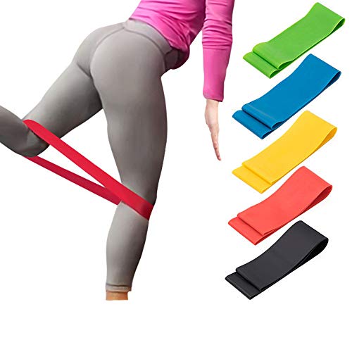 BKSDMAN Gomas elásticas musculacion Bandas elasticas Cintas elasticas Fitness 5 Tipos de Fuerza adecuados para la construcción Muscular Pilates Yoga