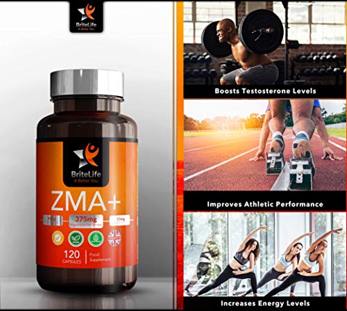 BL ZMA+ Suplemento | Con Magnesio, Zinc y Vitamina B6 para Dormir y Deporte | 120 Capsulas Veganas | Envasado en Instalaciones con Licencia ISO en el RU | Sin Gluten, OGM o Lácteos