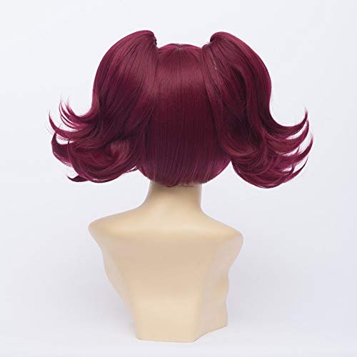 Black Butler Merlin Wine Red Short Cosplay peluca pelo sintético Peruca disfraz de Halloween pelucas de cola de caballo para mujeres