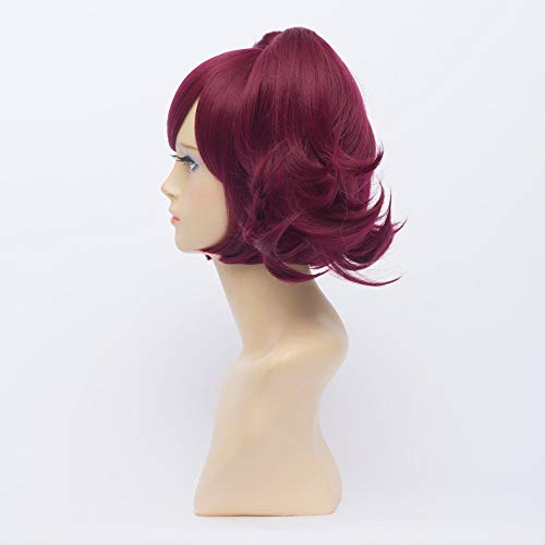 Black Butler Merlin Wine Red Short Cosplay peluca pelo sintético Peruca disfraz de Halloween pelucas de cola de caballo para mujeres Black Butler Merlin Wine Red Short Cosplay peluca pelo sintético Peruca disfraz de Halloween pelucas de cola de caballo para mujeres