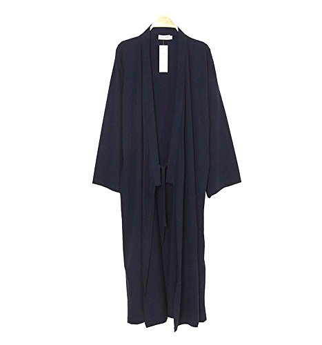 Black Temptation Top Tipo Kimono de Color Liso para Hombre con Bolsillo, A9
