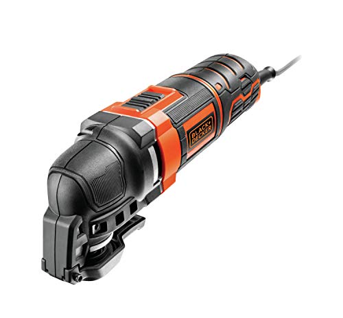 BLACK+DECKER MT300KA-QS Multiherramienta oscilante 300 W con 5 acoplamientos, 6 Hojas de Lija y maletín, 230 V