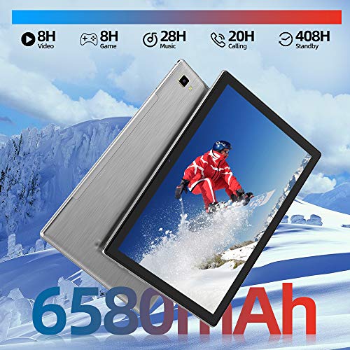 Blackview Tab8 Tablet 10.1 Pulgadas Android 10 4G LTE 5G WIFI, 4GB RAM+64GB ROM (TF 128GB), Octa-Core, Batería 6580mAh, Tableta con Cámara 13MP+5MP, 1920*1200, Dual SIM/Face ID/GPS/OTG/Bluetooth-Gris