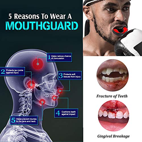 BLAZOR Protección bucal Boxeo, mouthguard para MMA, Rugby, Muay Thai, Hockey, Judo, Karate, Artes Marciales y Todos los Deportes de Contacto,Gum Shield Mouth Guard protección Superior y Ajuste cómodo