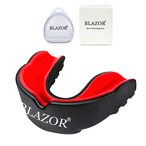 BLAZOR Protección bucal Boxeo, mouthguard para MMA, Rugby, Muay Thai, Hockey, Judo, Karate, Artes Marciales y Todos los Deportes de Contacto,Gum Shield Mouth Guard protección Superior y Ajuste cómodo