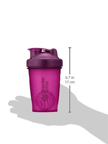 BlenderBottle Classic Botella de agua | Botella mezcladora de batidos de proteínas | con batidor Blenderball | libre de BPA | 590ml - Plum