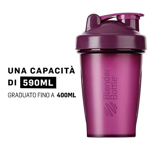 BlenderBottle Classic Botella de agua | Botella mezcladora de batidos de proteínas | con batidor Blenderball | libre de BPA | 590ml - Plum BlenderBottle Classic Botella de agua | Botella mezcladora de batidos de proteínas | con batidor Blenderball | libre de BPA | 590ml - Plum