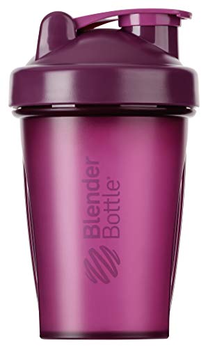 BlenderBottle Classic Botella de agua | Botella mezcladora de batidos de proteínas | con batidor Blenderball | libre de BPA | 590ml - Plum