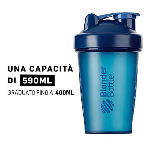 BlenderBottle Classic Botella de agua | Botella mezcladora de batidos de proteínas | con batidor Blenderball | libre de BPA | 820ml - Navy