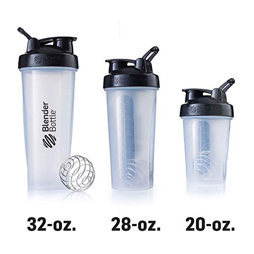 BlenderBottle Classic Botella de agua | Botella mezcladora de batidos de proteínas | con batidor Blenderball | libre de BPA | 820ml - Navy