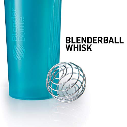 BlenderBottle Classic Loop - Botella Mezcladora de Batidos de proteínas con batidor Blenderball, Negro, 590ml