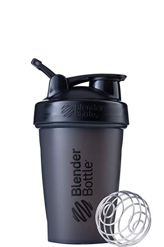 BlenderBottle Classic Loop - Botella Mezcladora de Batidos de proteínas con batidor Blenderball, Negro, 590ml