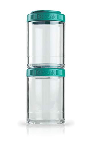 BlenderBottle GoStak 2Pak, Contenedor de suplementos alimenticios, teal, Pak de (2x150ml) BlenderBottle GoStak 2Pak, Contenedor de suplementos alimenticios, teal, Pak de (2x150ml)