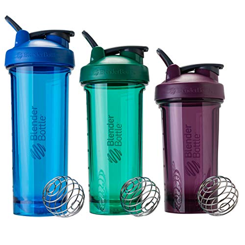 BlenderBottle Pro24 - Botella de agua, Botella mezcladora de batidos de proteínas, con batidor Blenderball, libre de BPA, 710ml - negro