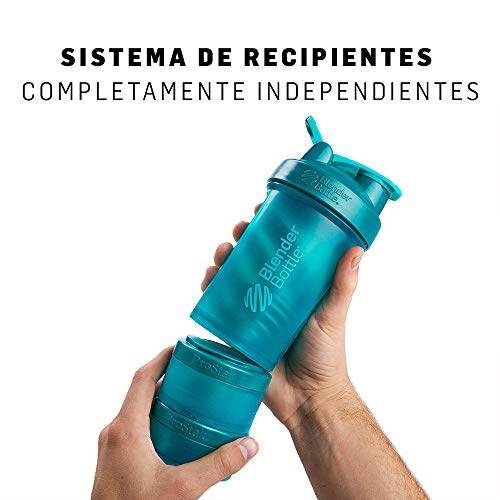 BlenderBottle ProStak Full Color Botella de Agua y Accesorios, Unisex Adulto, Negro, 450 ml