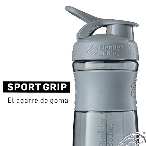 BlenderBottle Sportmixer Botella de agua | Botella mezcladora de batidos de proteínas | con batidor Blenderball | libre de BPA | Tritan| 590ml - moss verde