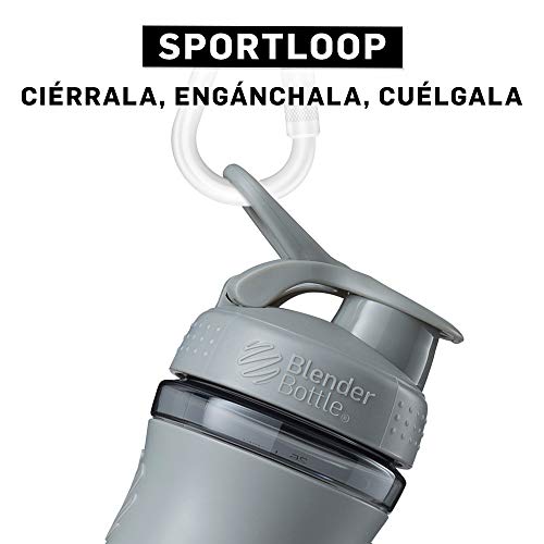 BlenderBottle Sportmixer Botella de agua | Botella mezcladora de batidos de proteínas | con batidor Blenderball | libre de BPA | Tritan| 590ml - moss verde