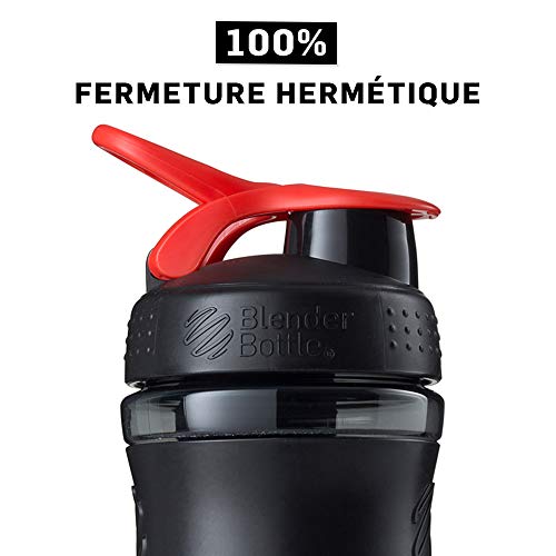 BlenderBottle Sportmixer Botella de agua | Botella mezcladora de batidos de proteínas | con batidor Blenderball | libre de BPA | Tritan| 590ml - negro/rojo BlenderBottle Sportmixer Botella de agua | Botella mezcladora de batidos de proteínas | con batidor Blenderball | libre de BPA | Tritan| 590ml - negro/rojo
