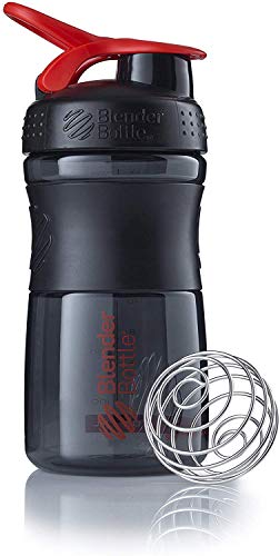 BlenderBottle Sportmixer Botella de agua | Botella mezcladora de batidos de proteínas | con batidor Blenderball | libre de BPA | Tritan| 590ml - negro/rojo BlenderBottle Sportmixer Botella de agua | Botella mezcladora de batidos de proteínas | con batidor Blenderball | libre de BPA | Tritan| 590ml - negro/rojo