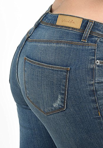 BlendShe Adriana Jeans Denim Vaquero Tejano para Mujer Elástico Relaxed-Fit, tamaño:XS, Color:Medium Blue Washed (29052)