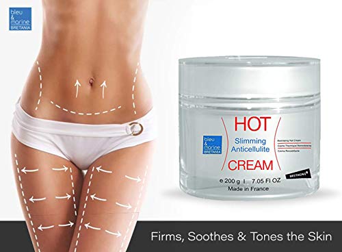 bleumarine Bretania Crema Hot Anti Celulitis Adelgazante 200 ml Crema TÉRMICA con Algas, Café y Canela Efecto Calor Quema Grasa Abdominales marcados Hombres Deporte