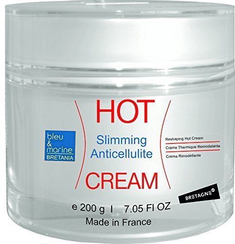 bleumarine Bretania Crema Hot Anti Celulitis Adelgazante 200 ml Crema TÉRMICA con Algas, Café y Canela Efecto Calor Quema Grasa Abdominales marcados Hombres Deporte