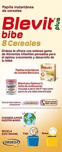 Blevit Plus 8 Cereales Para Biberón - 1 unidad 600 gr. A partir de los 5 meses.