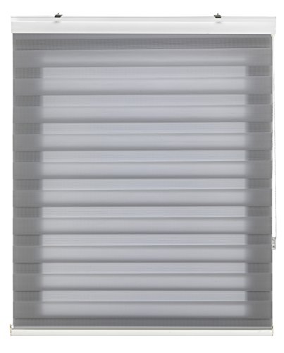 Blindecor 150130360 Vela Noche y Día Estor Enrollable de Doble Capa, Poliéster, Gris Plata, 160 x 180 Blindecor 150130360 Vela Noche y Día Estor Enrollable de Doble Capa, Poliéster, Gris Plata, 160 x 180