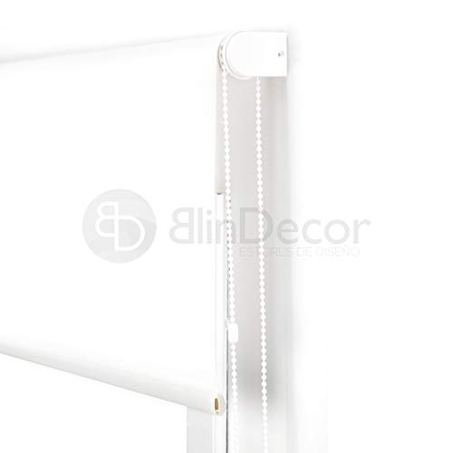 Blindecor Ara Estor Enrollable translúcido Liso, Blanco Optico, 140 X 175 cm