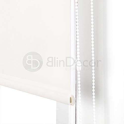 Blindecor Ara - Estor enrollable translúcido liso, Blanco Roto, 100 x 175 cm (ancho x alto)