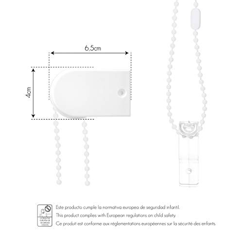 Blindecor Ara - Estor enrollable translúcido liso, Blanco Roto, 160 x 175 cm (ancho x alto)