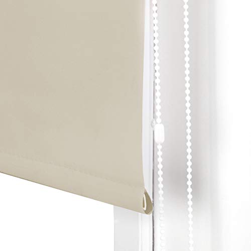 Blindecor Ara - Estor enrollable translúcido liso, Marrón Claro, 160 x 175 cm (ancho x alto)
