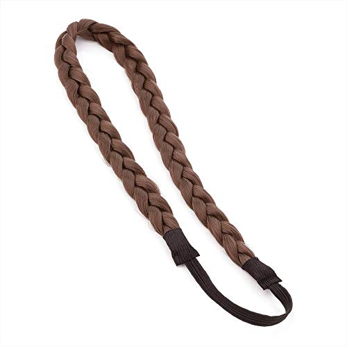 Bling Online Trenzado Cabello Sintético Trenza Diadema en Negro, Marrón O Rubio - Marrón Claro, 1.5cm