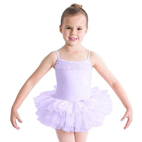 Bloch (CL7120) Desdemona - Maillot de ballet para niña con falda tutú, color lila, edad 4-6 años