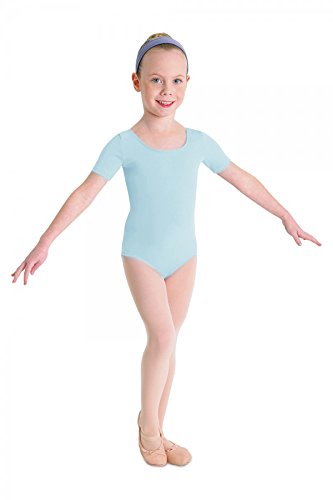 Bloch Dance - Maillot de Ballet de Manga Corta para niñas, Dance - Maillot de Ballet de Manga Corta para niña, niña, Color Azul Pastel, tamaño 6X-7