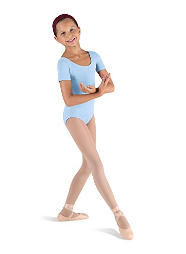 Bloch Dance - Maillot de Ballet de Manga Corta para niñas, Dance - Maillot de Ballet de Manga Corta para niña, niña, Color Azul Pastel, tamaño 6X-7