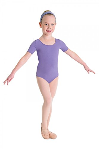 Bloch Dance - Maillot de Ballet para niña (Manga Corta), niña, CL5402-1, Morado, 6X-7