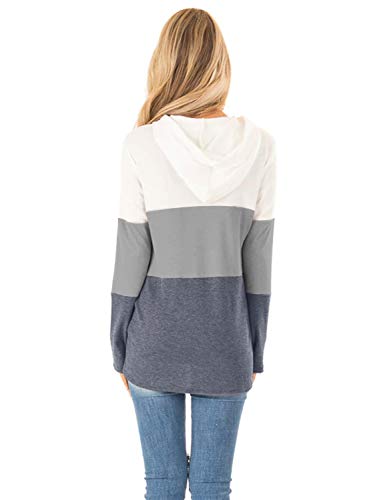 Blooming Jelly Sudaderas Mujer con Capucha Bloque de Color a Rayas Camiseta de Manga Larga Túnica Suéter con Cordón Tops con Bolsillos Blooming Jelly Sudaderas Mujer con Capucha Bloque de Color a Rayas Camiseta de Manga Larga Túnica Suéter con Cordón Tops con Bolsillos