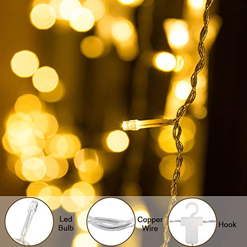 BLOOMWIN Guirnaldas Luminosas Estrellas Cortina Luces 2m x 1m 138 LED 12 Estrellas con Control Remoto 8 modos 5V USB Cadena Luces de Navidad para el Balcón, Ventana, Pared, Escaparate, Boda, Fiesta