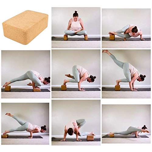 Bloque de corchode Alta Densidad para Yoga, Fabricados ecológicamente, 100% Corcho Natural