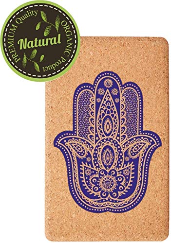 Bloque de yoga de corcho, fabricación ecológica, 100% corcho natural, estable y antideslizante, para principiantes y profesionales, bloque de yoga ecológico natural