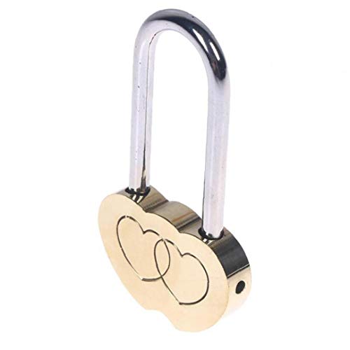 Bloqueo De Pista 1pc Puente del Corazón, Personalizado Grabado Candado con Corazones Dobles, Pareja Mini Lock para Eterno