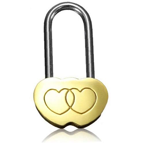 Bloqueo De Pista 1pc Puente del Corazón, Personalizado Grabado Candado con Corazones Dobles, Pareja Mini Lock para Eterno