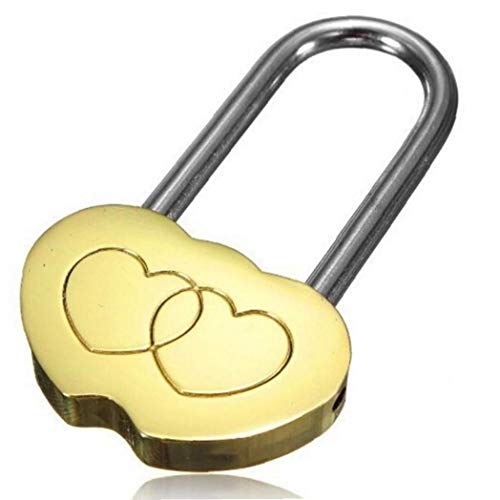 Bloqueo De Pista 1pc Puente del Corazón, Personalizado Grabado Candado con Corazones Dobles, Pareja Mini Lock para Eterno