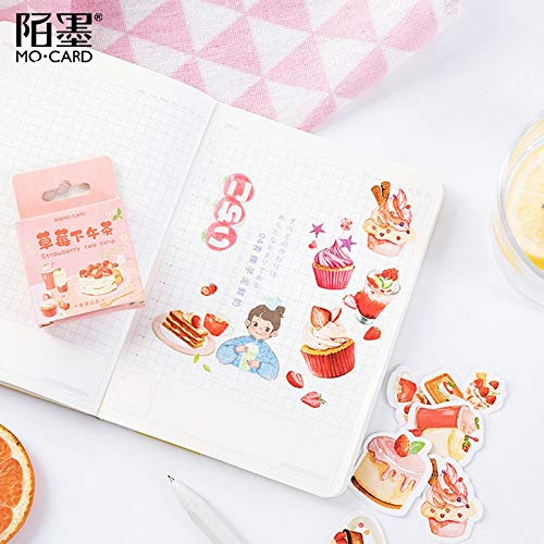 BLOUR 45 unids/Lote Postre Tarta de Fresa Papel Adhesivo decoración Pegatinas DIY Diario Ablum Scrapbooking Etiqueta Etiqueta