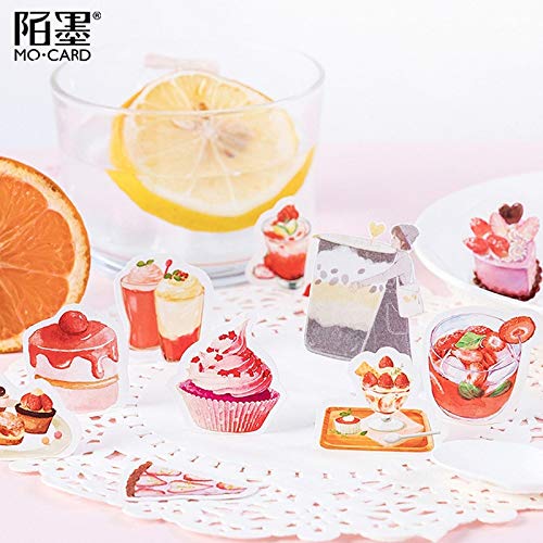 BLOUR 45 unids/Lote Postre Tarta de Fresa Papel Adhesivo decoración Pegatinas DIY Diario Ablum Scrapbooking Etiqueta Etiqueta