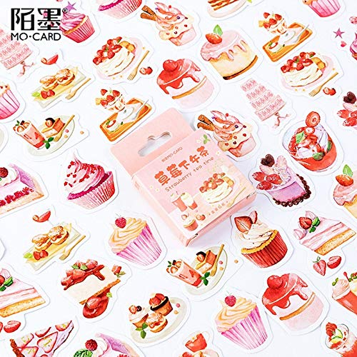 BLOUR 45 unids/Lote Postre Tarta de Fresa Papel Adhesivo decoración Pegatinas DIY Diario Ablum Scrapbooking Etiqueta Etiqueta