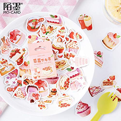 BLOUR 45 unids/Lote Postre Tarta de Fresa Papel Adhesivo decoración Pegatinas DIY Diario Ablum Scrapbooking Etiqueta Etiqueta